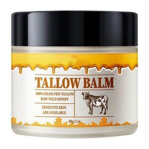 Grass Fed Whipped Tallow Organic Face Balm With Honey - 2 oz